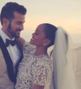 Constance Lindsay sister Rachel Lindsay and brother-in-law Bryan Abasolo on their wedding day.